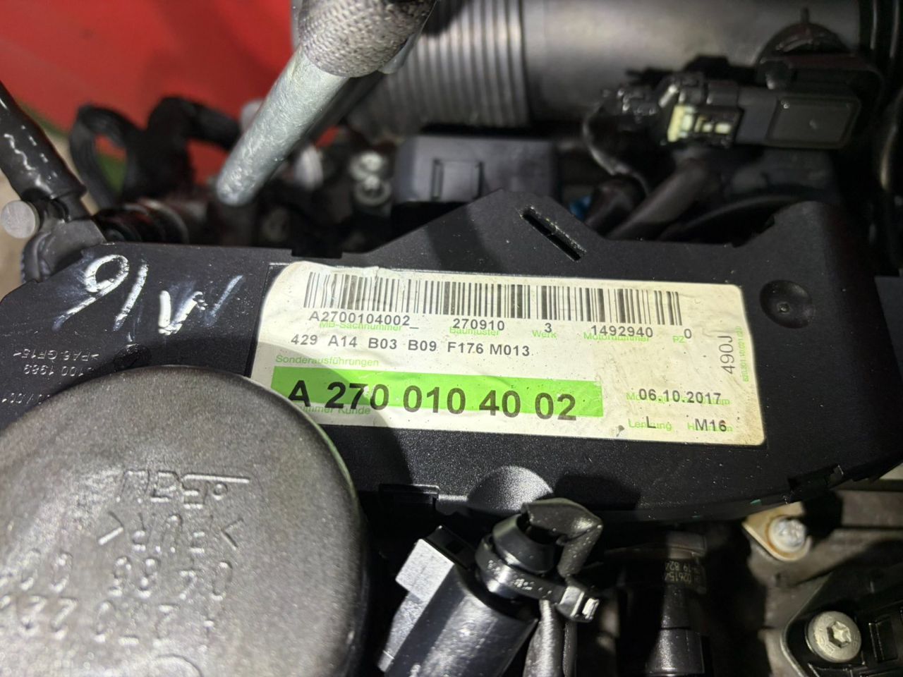 Двигатель 270910 Mercedes-Benz A W176 1.6 Бензин